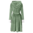 thumbnail image 3 of Kcodviy Women Winter Plush Lengthened Oversized Fleece Jacket Shawl Bathrobe Home Clothes Night Light Jacket Long Sleeved Robe Coat, 3 of 6