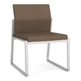 thumbnail image 1 of Gansett Reception Waiting Room Armless Guest Chair / Silver Steel / Brown, 1 of 5