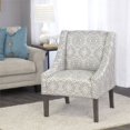 thumbnail image 4 of HomePop Fauteuil d'Appoint Moderne à Accoudoirs Incurvés, Gris Géométrique, Moyen, 4 of 13