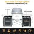 thumbnail image 3 of Costway Folding Portable Aluminum Camping Grill Table w/ Storage Organizer Windscreen, 3 of 9