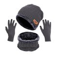 thumbnail image 1 of Winter Hat and Gloves for Men Winter Warm Plus Fleece Thick Hat Scarf Scarf Solid Color Screen Gloves Three-Piece Adult Winter Gloves Touchscreen Gloves Mens Winter Gloves Touchscreen, 1 of 1