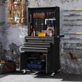 thumbnail image 2 of HOMCOM Tool Cabinet with Pegboard, Mobile Tool Chest with Lock, Black, 2 of 10