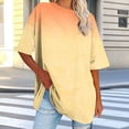 thumbnail image 2 of cfhntfmh Hauts Grande Taille pour Femmes Été Tunique Ample à Col Rond Blouse à Manches Courtes Basique Tendance T-Shirts Dégradés, 2 of 7