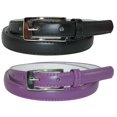thumbnail image 1 of CTM® Ceinture Mince en Cuir pour Robe, Lot de 2, 3/4 Po, Noir + Couleur (Femmes), 1 of 6