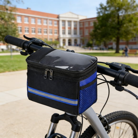 Vacemry Bike Top Tube Bag, Large Capacity Waterproof Front Handlebar Bag with Transparent Phone Mount, Durable Nylon Bicycle Storage for Mountain Road Commuter Bike Frame