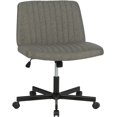 thumbnail image 1 of FDW Chaise Croisée, Roulettes Assise en Tailleur Bureau Moderne Pivotante Hauteur Réglable Siège Grand Tâche Informatique Confortable Tissu Sans Accoudoirs pour, Gris, 1 of 7