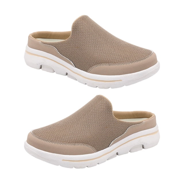 kurtrusly 1 Paire Femmes Portable Style Décontracté Sandales à Enfiler en Maille Voyage Respirantes Design Simple Pantoufle Sandale Chaussures Kaki Taille 41