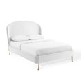 thumbnail image 2 of Modway Mira Lit Plateforme Grand en Velours de Performance Rembourré, Blanc, 2 of 10