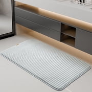 TOUMENY Super Absorbent Non Slip Bath Mat, Quick Dry Rubber Backing Washable Shower Rug, For Bathroom Floor In Front Of Tub Sink Laundry Room