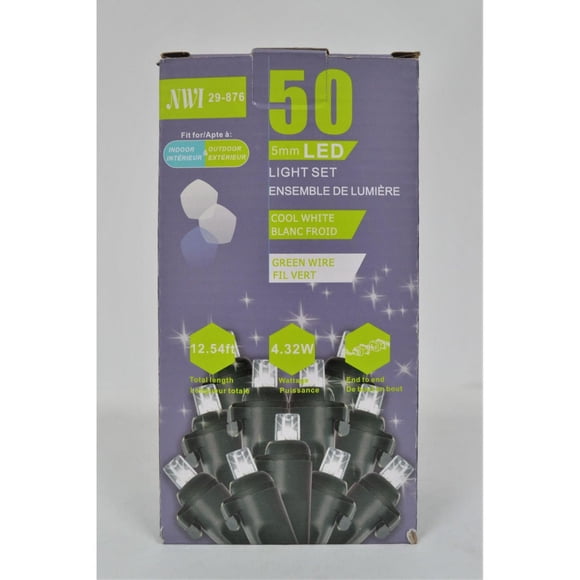 50 Lt 5 Mm Led Led Indoor / Outdoor Light Set (Bulbes Transparents) - Ensemble De 2