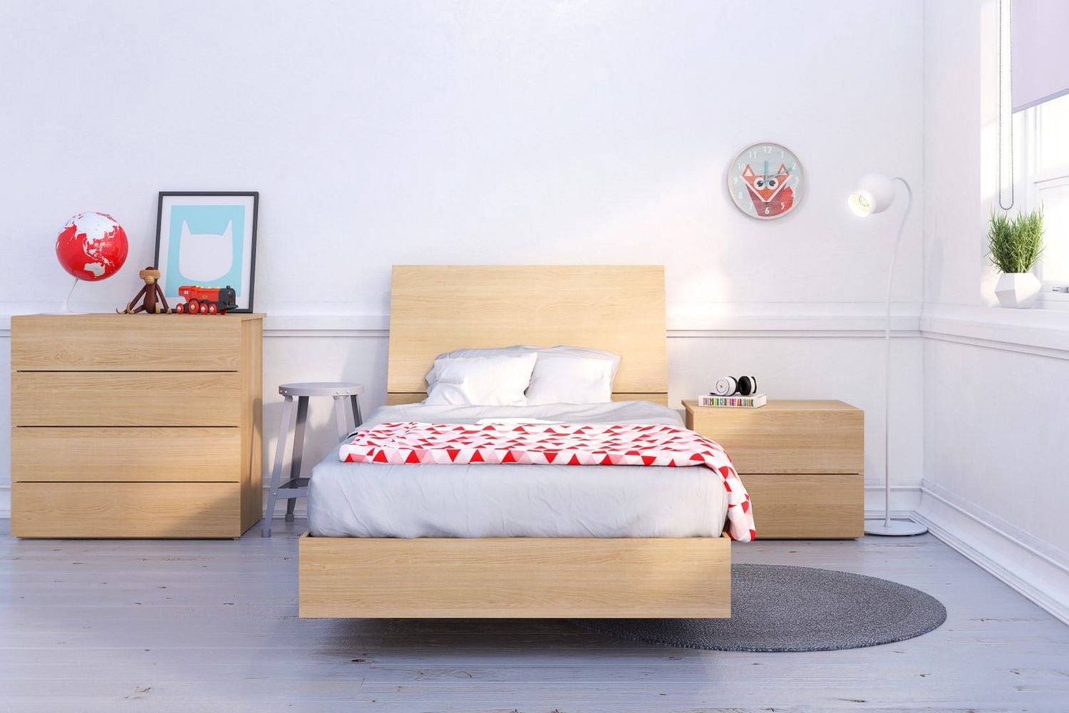 Commode 4 tiroirs Nordik de Nexera, érable naturel