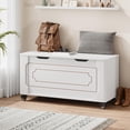 thumbnail image 1 of EDTara 39.4" Storage Bench Chest With 4 Wheels, Sturdy Blanket Trunk With Safety Hinges and Rounded Corners for Bedrooms, 1 of 9