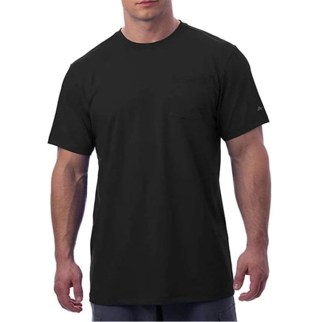 Arctic Cool T-Shirt à Manches Courtes pour Hommes à Col Rond avec Poche de Refroidissement Instantané, Vêtement de Travail, Performance d'Évacuation de l'Humidité, Protection Solaire UPF 50+, en Noir Frais, TTTG. Conçu pour le Vêtement de Travail, Doté de la Technologie HydroFreeze X pour le Refroidissement, ActiveWick pour l'Évacuation de l'Humidité et Coupe Ample avec Extensibilité 4 Directions pour le Confort et la Mobilité. Idéal pour le Travail en Plein Air avec Protection Solaire UPF 50+.