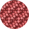 thumbnail image 1 of Ahgly Company Tapis d'Intérieur Ronds Transitionnels Rouges Lavables à la Machine, 6 Pieds Rond, 1 of 7