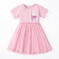 thumbnail image 2 of PMVFHDE Robe d'Été Décontractée pour Filles Robe pour Filles Tout-Petits à Manches Courtes Tunique en Maille Robes d'Été Robes de Pâques pour Filles, Rose, 8-9 Ans, 2 of 9
