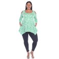 thumbnail image 4 of White Mark Women's Leopard 3/4 Sleeve Cold Shoulder Tunic Top, 4 of 5