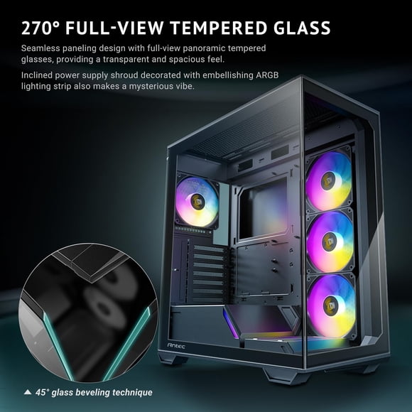 Antec Dark Cube Gaming Case C3 ARGB, ITX, M ATX, Black