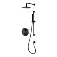 thumbnail image 3 of Round 3-functions thermostatic valve. handheld shower and shower head, or simultaneously, Matte black finish, 3 of 8