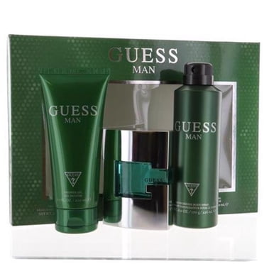 Guess Ensemble-Cadeau de 3 Pcs - Eau de Toilette 2,5 Oz, Vaporisateur pour le Corps 6,7 Oz, Ensemble-Cadeau de Gel Douche 6,7 Oz pour Hommes
