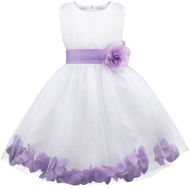 TiaoBug Sequined Lace Bodice Shining Crystal Waist Flower Party Summer Evening Prom Pageant Dress Lavender 14