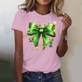 thumbnail image 4 of Elvqul T-Shirts à Col Rond pour Femmes, T-Shirts Grande Taille de la Saint-Patrick, Imprimé Vert, Hauts à Manches Courtes pour Dames, Mignons, 4 of 5