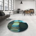 thumbnail image 4 of Ahgly Company Machine Washable Indoor Square Transitional Dark SlateGray or Dark SlateGrey Green Area Rugs, 6' Square, 4 of 7