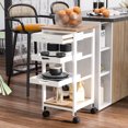 thumbnail image 2 of HOMCOM Slim Kitchen Island Rolling Trolley with Drawer and wheels, White, 2 of 10