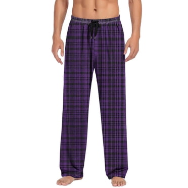 Pantalon pour Hommes, Pyjama Décontracté à Carreaux Imprimés Ample Loisirs Sport Élasticité Droit Vintage avec Poches, Pantalon de Pyjama pour Hommes
