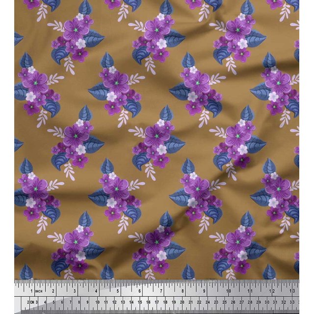 Soimoi Green Heavy Satin Fabric Diamond Geometric Print Fabric by the Yard 54 Inch Wide