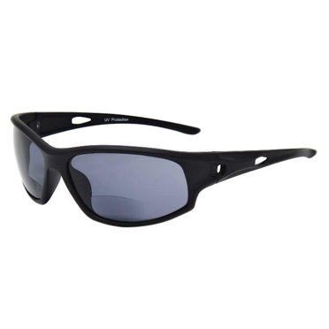 Incredible Bargains The Swanky Unisex Bifocal Wrap Around Reading Sunglasses, Sport Wrap Sun Readers, Tinted Readers for Men and Women + 3.00 Matte Black