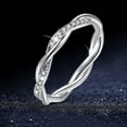 thumbnail image 1 of Cross-Wound Zirconia Ring for Women, 5.7cm, Silver, 1 of 8