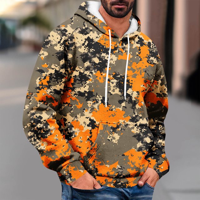 Styesk Chandails en Molleton pour Hommes Sweat à Capuche Imprimé à la Mode Décontracté avec Poche Manches Longues