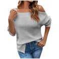 thumbnail image 2 of Qertyioot Pull-overs pour Femmes, Mode Décontractée Couleur Unie à Manches Longues Sweater, 2 of 6