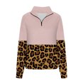 thumbnail image 4 of 2023 Chandail à Capuchon Surdimensionné pour Femmes Mode Automne Hiver Imprimé Léopard Décontracté Sport Col Rond Survêtements Manches Longues Revers Fermeture Éclair Chandails à Capuchon Costumes d'Halloween/Noël Rabais de 50 % Liquidation, 4 of 5