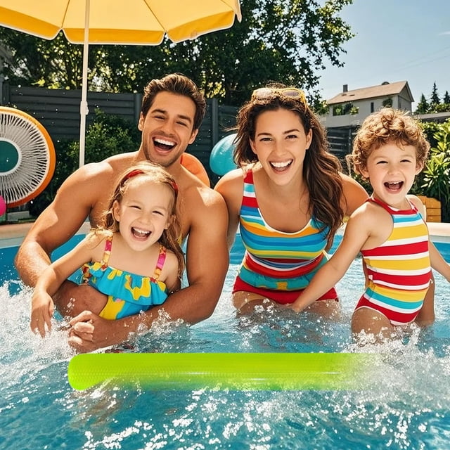 FHBVT Heavy-Duty Inflatable Pool Noodle Floating Buoyancy Stick Eco-Friendly PVC Material Safe Non-Toxic Portable Foldable Fast Deflation for Pool Parties Water Yoga Lake Beach Backyard Adults Kids