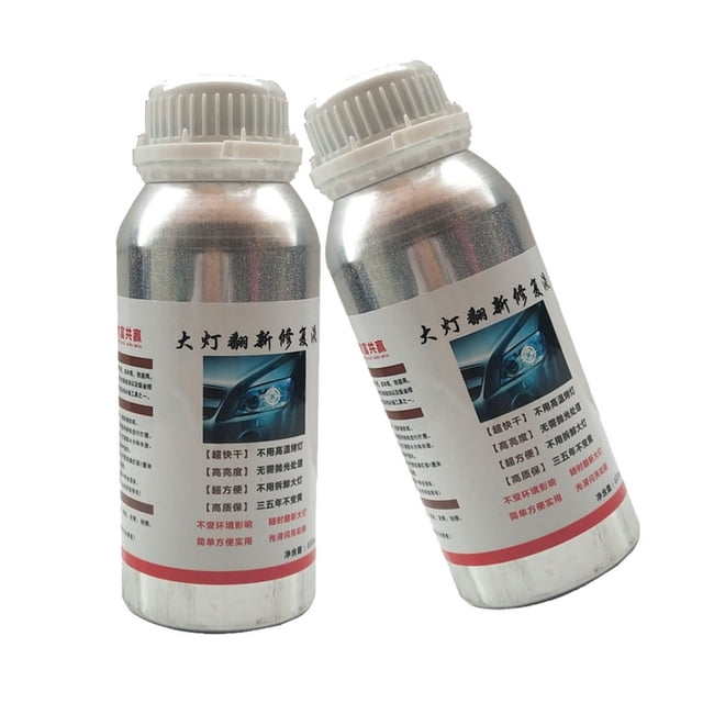 EGNMCR Trousse de Réparation et de Remise à Neuf de Phares Automobiles, Raviveur de Jaune à Haute Efficacité, Solution d'Entretien, Solution de Récupération 600 Ml/pcs