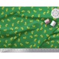 thumbnail image 3 of Soimoi Green Poly Georgette Fabric Yellow Flower & Dots Print Fabric by Yard 42 Inch Wide, 3 of 5