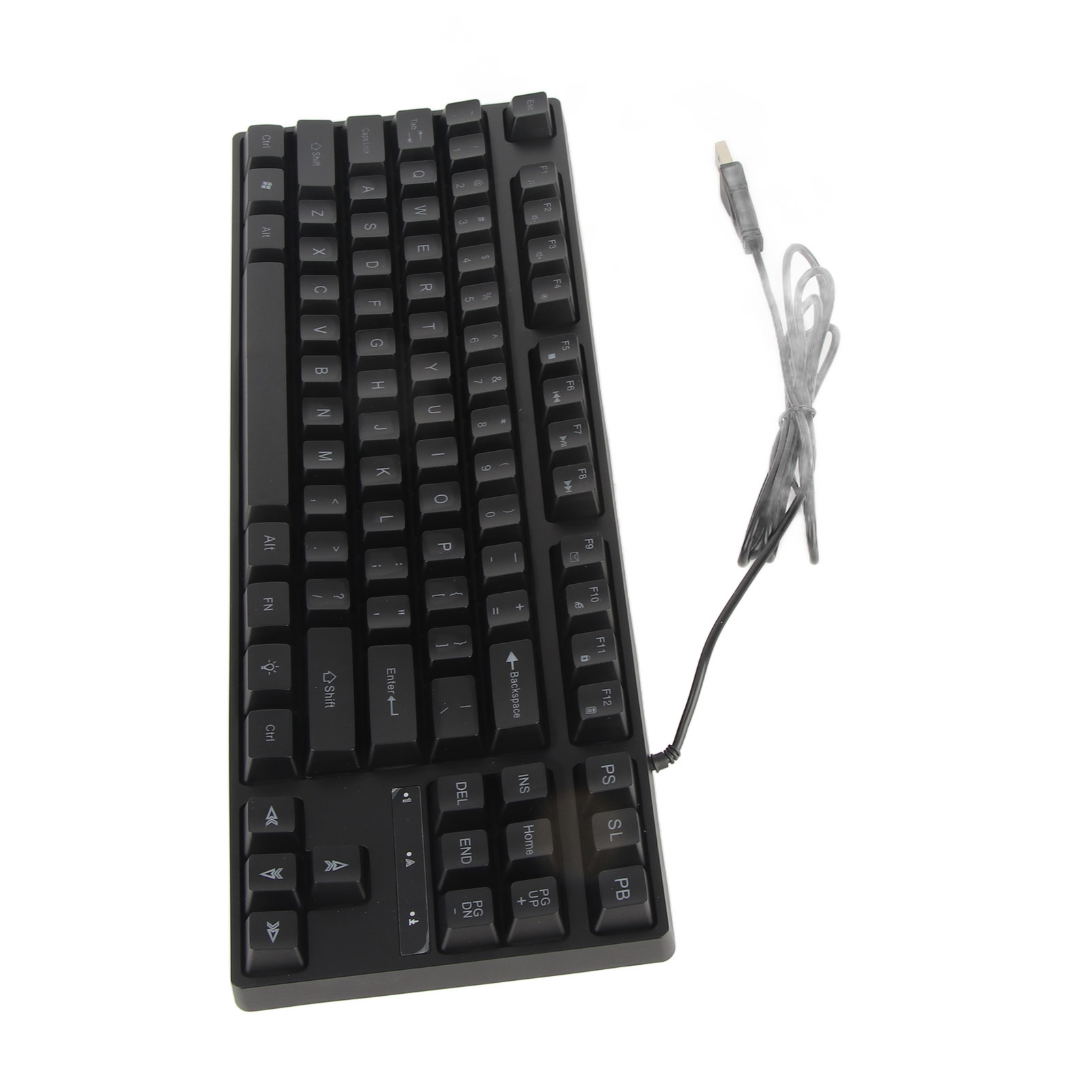 USB Wired Keyboard, Plug and Play 87 Keys Mechanical Keyboard Ergonomic  for PC