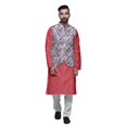 thumbnail image 1 of Atasi Ensemble de Pyjama Kurta Churidar Ethnique avec Veste Nehru Imprimée pour Hommes, 1 of 3