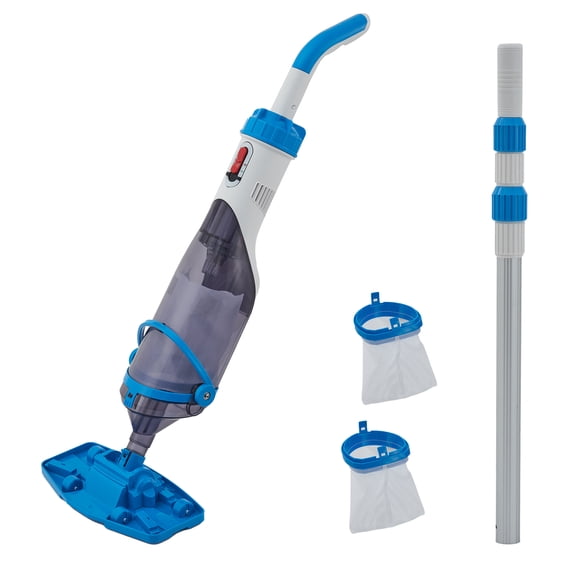 Aspirateur de Piscine pour Piscine hors Terre et dans le Sol, Nettoyeur de Piscine Portatif Rechargeable avec Lumière DEL Nouveau Châssis, 20 Gallons/Min, Perche Télescopique Nettoyeur Sans Fil pour Bains Thermaux, Spa, Idéal pour les Feuilles, les Débris