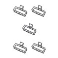 thumbnail image 2 of maskred Pinces de Mode Grand Style Simple à Portée de Main Style Simple Robuste Exquis Accessoires Barrettes pour les Femmes Sombre Blak / Rectangle 5Set, 2 of 6