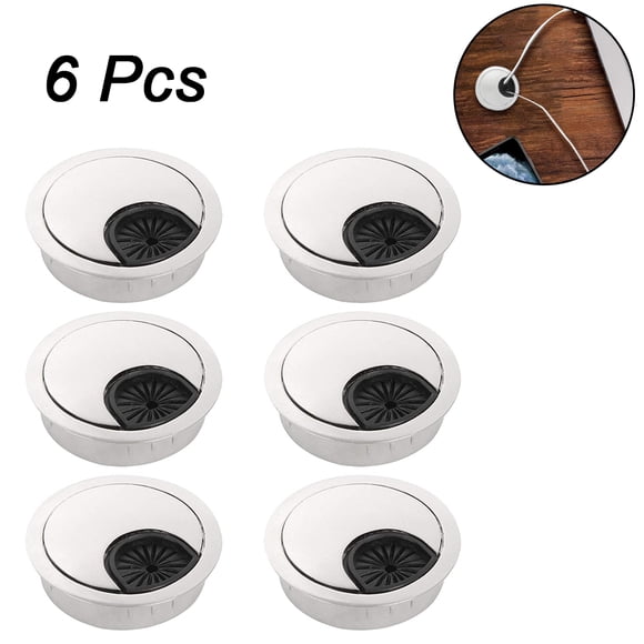 6 Pcs Oeillets de Cordon de Bureau pour Fil, Cache-Trou, Bureau PC, Organiseur de Cordons de Bureau, Cache en Plastique
