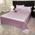 thumbnail image 1 of EGNMCR Ice Silk Bed Sheet Pillow Case 3 Piece Set And Luxurious Soft Ice Silk Bed Sheet Suitable For All Seasons Cool Ice Silk Fabric Machine Washable Ice silk bed sheet, 1 of 8