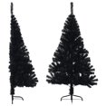thumbnail image 1 of vidaXL Demi-Arbre de Noël Artificiel avec Support Noir 120 cm PVC, 1 of 5