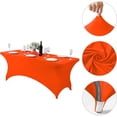 thumbnail image 4 of Stretchable Polyester Rectangle Table Cover for Outdoor Events – Elastic Fitted Design for Parties Weddings Banquets and Gatherings – - Table Protector, 4 of 7