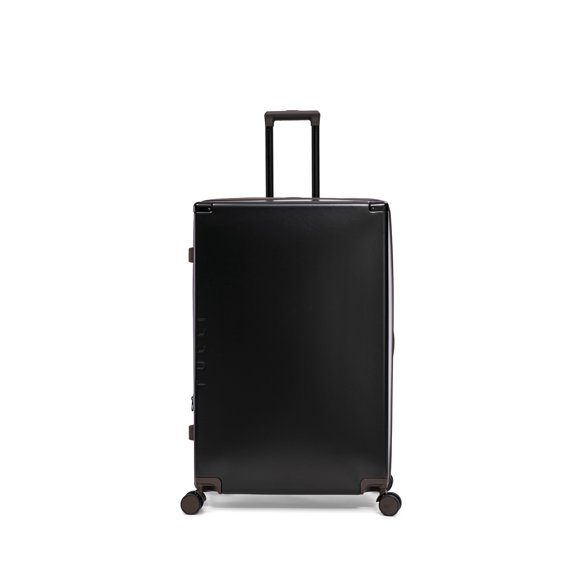 Toscano Premium Vintage 32" XL Expandable Spinner with PC Hardshell, Aluminium Corners, TSA Lock & 5-Year Warranty – Checked Bag for Men & Women - Black/Dark Brown