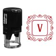 thumbnail image 1 of Printtoo V Alphabet Monogramme Initiale Carré Tourbillon Frontière R-40 Bureau Stationnaire Auto Encrage Tampon en Caoutchouc, 1 of 3