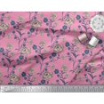 thumbnail image 2 of Soimoi Tissu en Poly Georgette Feuilles & Roses Imprimés Floraux au Mètre 42 Pouces de Large, 2 of 3
