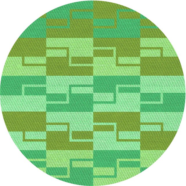 Ahgly Company Tapis Rond Lavable en Machine Intérieur Transitionnel Vert, 7 Pieds Rond