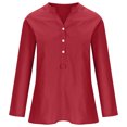 thumbnail image 4 of Pisexur Womens Cotton Plus Size Tops Solid Oversized Tees Loose T Shirts Half Sleeve V Neck Color Block Tunic Tops, 4 of 6